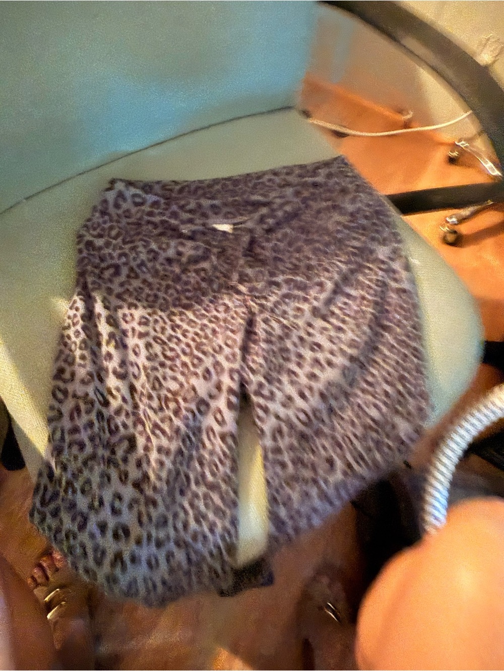 PINK Victoria's Secret Purple Leopard Print Leggings